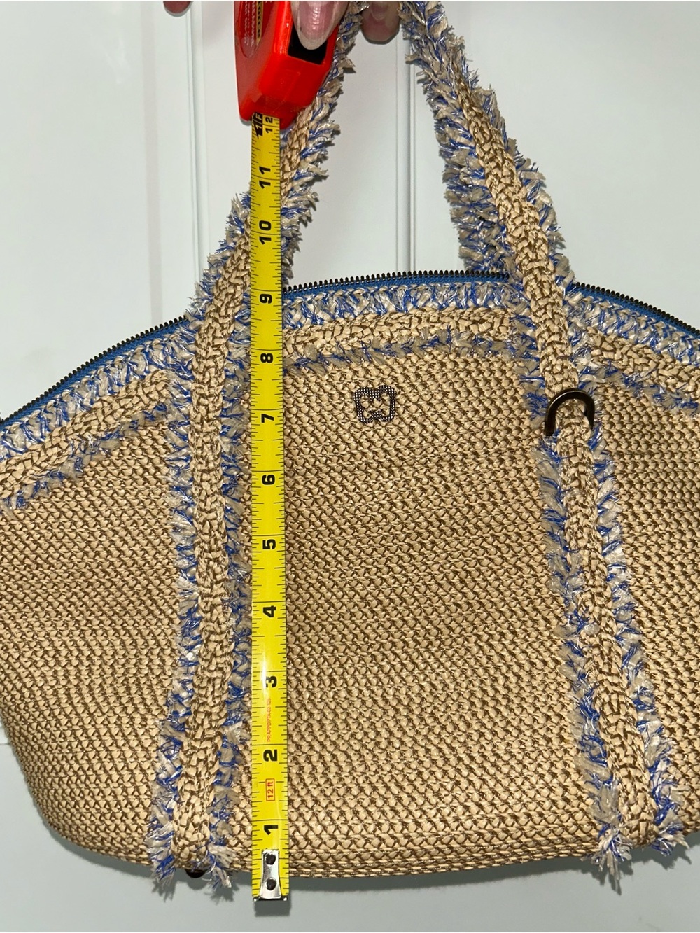 Eric Javits Natural Straw Tote with Blue Trim - Picture 10 of 10